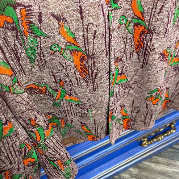 Vintage 80's Duck Hunting Printed Shirt Long Sleeve Button Down Size Large - Picture 3 of 3